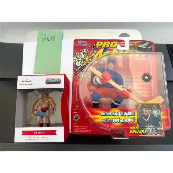 Wayne Gretzky Starting Lineup Pro Action Figure 1998 & Hallmark He-Man Ornament