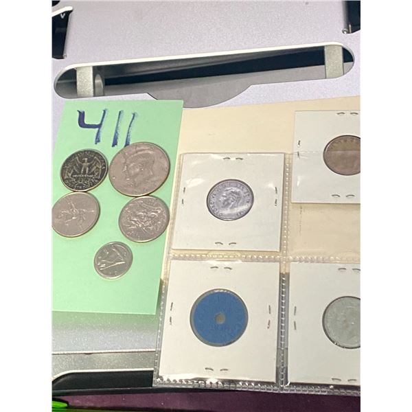 MIX CAN/USA COINS 1943 tombac, 1944 v, 1945 victory coin. wwII meat ration token