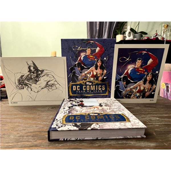 DC Comics Year by Year A Visual Chronicle Hardcover Book Slipcase 2 Art Prints
