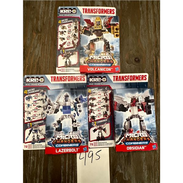 KRE-O Transformers Micro Changers Combiners Lot Volcanicon Lazerbolt Obsidian New