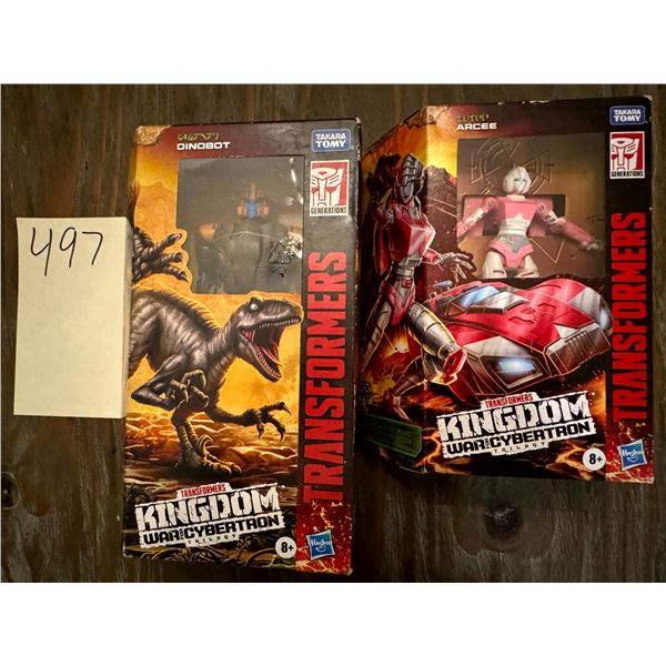 Transformers Kingdom Lot Voyager Dinobot Deluxe Arcee War for Cybertron Figures