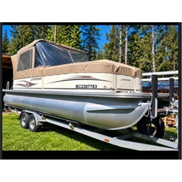 24'  2007 Legend Bayshore Fusion Pontoon Boat w/ 2009 /90hp Mercury