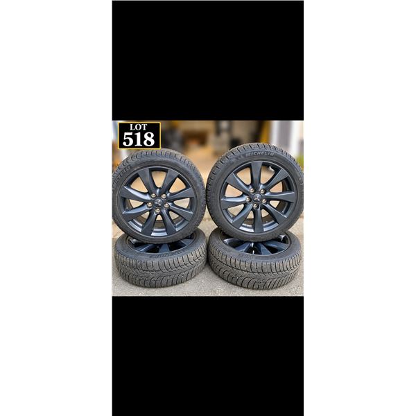 Mitsubishi OEM 10 Spoke Black Alloy Wheels 5x114.3 Michelin X-Ice Winter Tires Set