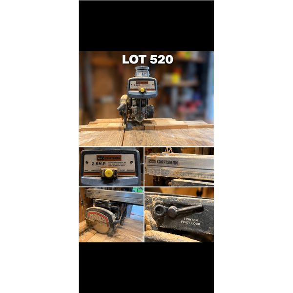 Sears Craftsman 10 In Radial Arm Saw 2.5 HP Motor Woodworking Power Tool Machine