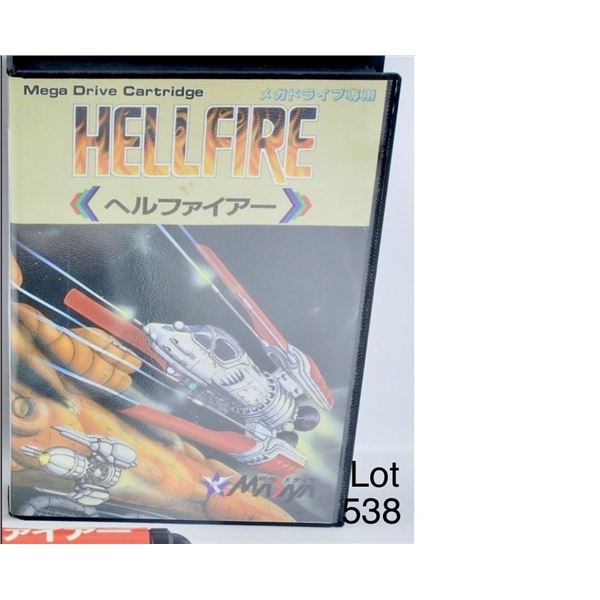Hellfire Sega Mega Drive Japan Import Toaplan Masaya Shmup Shooter Game Box Lot