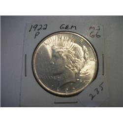 1922-P PEACE DOLLAR