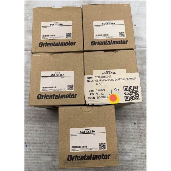 (5) Oriental Motor #5GE12.5SA Gear Heads