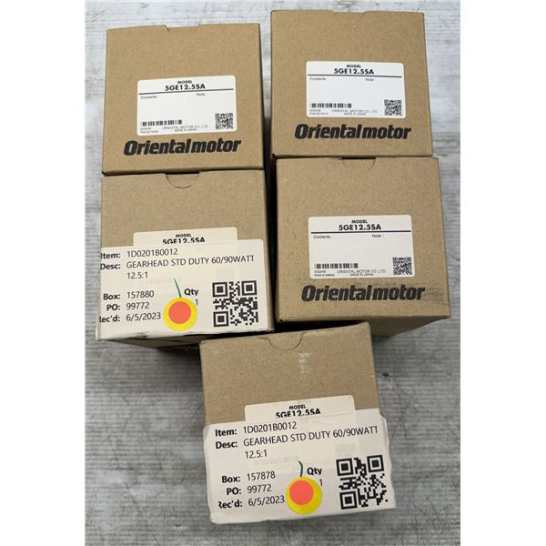 (5) Oriental Motor #5GE12.5SA Gear Heads
