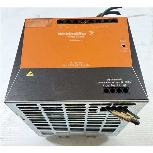 Weidmuller #PRO MAX3 960W 24V 40A / #1478200000 Switching Power Supply