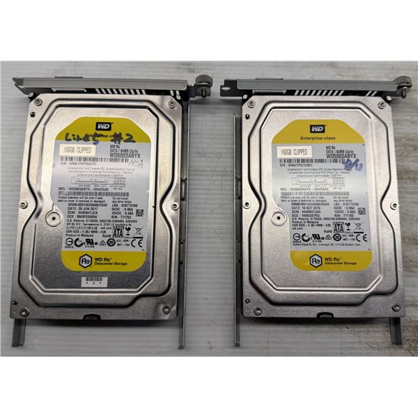 (2) Western Digital #SATA / 64MB Cache Model #WD5003ABYX-20WERA0 Hard Drives