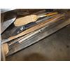 Image 1 : Assorted Shop Brooms / Axes / Shovels / Rakes / Pry Bars