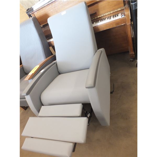Grey Recliner On Wheels