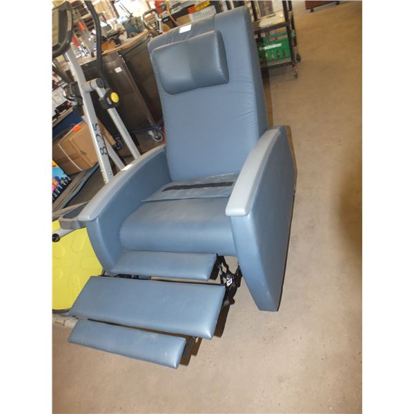 Blue Recliner On Wheels
