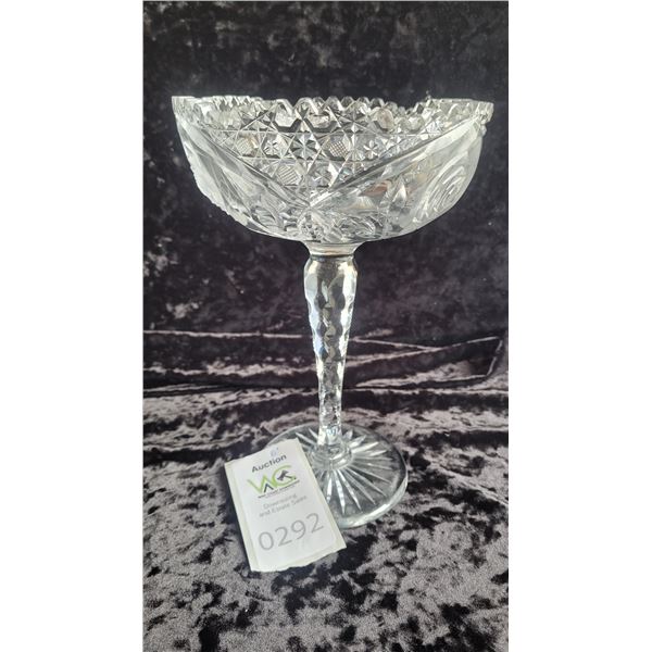 S1 Canadian Cut Glass Crystal Footed Bowl A