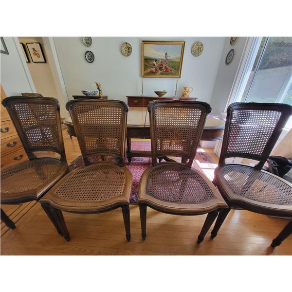 S4 Antique Empire Cane Back Dining Room Chairs C