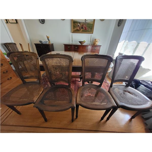 S4 Antique Empire Cane Back Dining Room Chairs C