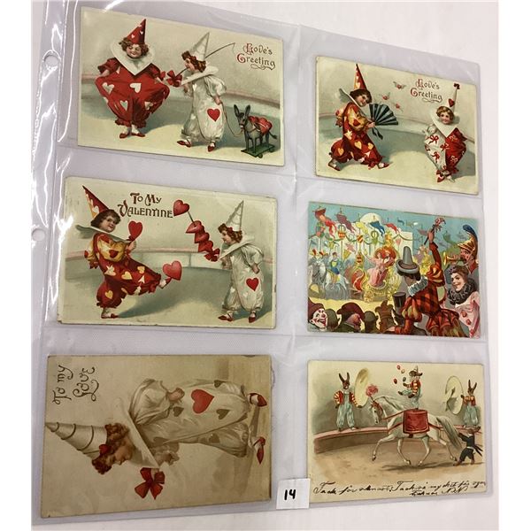 Clowns on Greeting Postcards Album of 60+