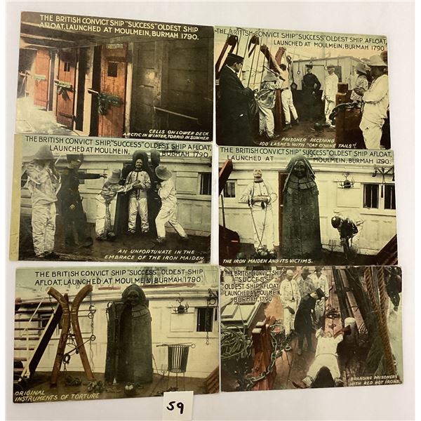 British Convict Ship "Success" 8 Postcards