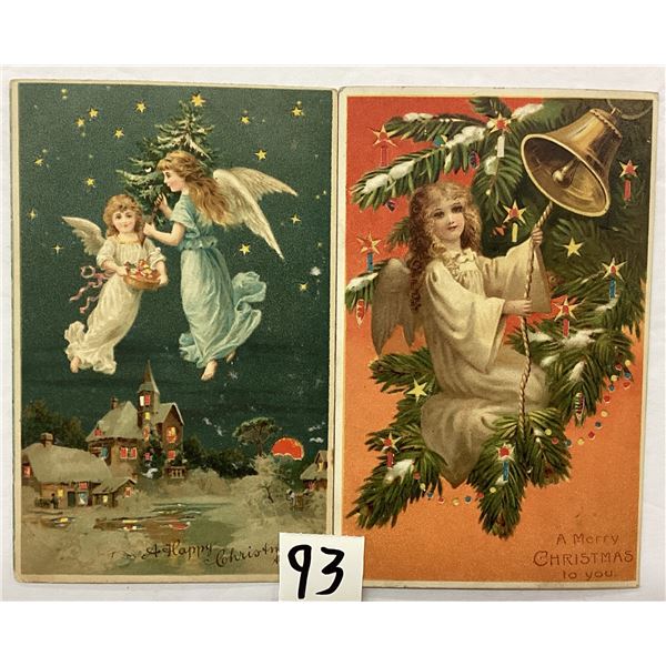Novelty - Hold to Light Christmas Angel Holiday Greeting Postcards 2