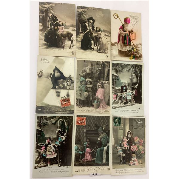 Santa Claus Holiday Christmas Greeting Tinted Photo Postcards 16
