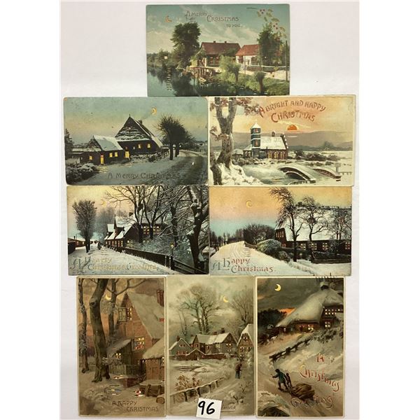 Novelty - Hold to Light Christmas Holiday Greeting Postcards 8