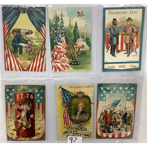 Patriotic Holiday Greeting Postcard Album 60+