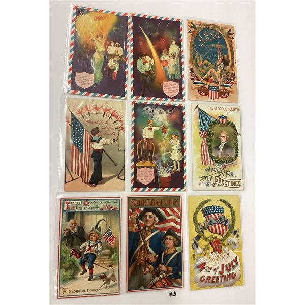 July 4th Patriotic Holiday Greeting Postcards 24