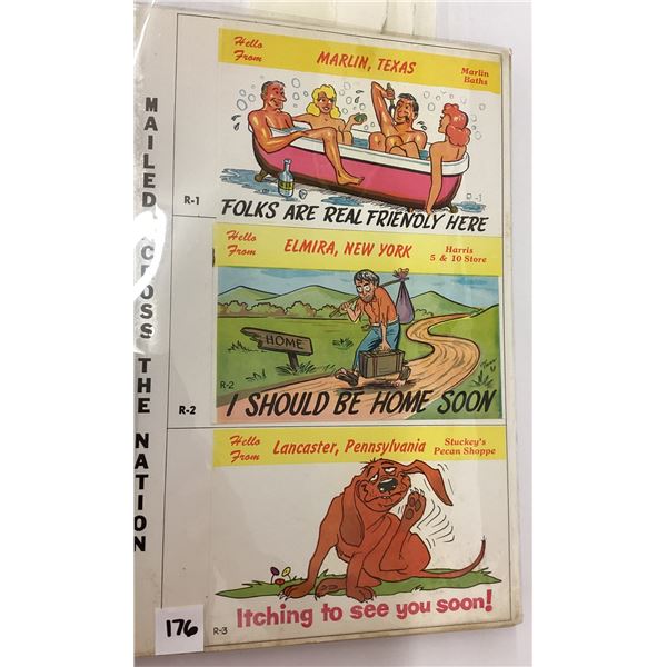 Baxton Ribbon Postcards Salesman Sample Comic Postcard Album Approx. 75