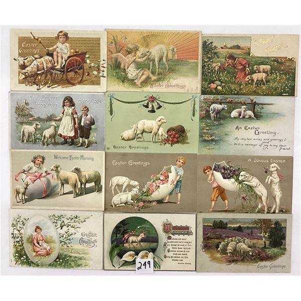 Easter Holiday Greetings with Lambs Postcards 26