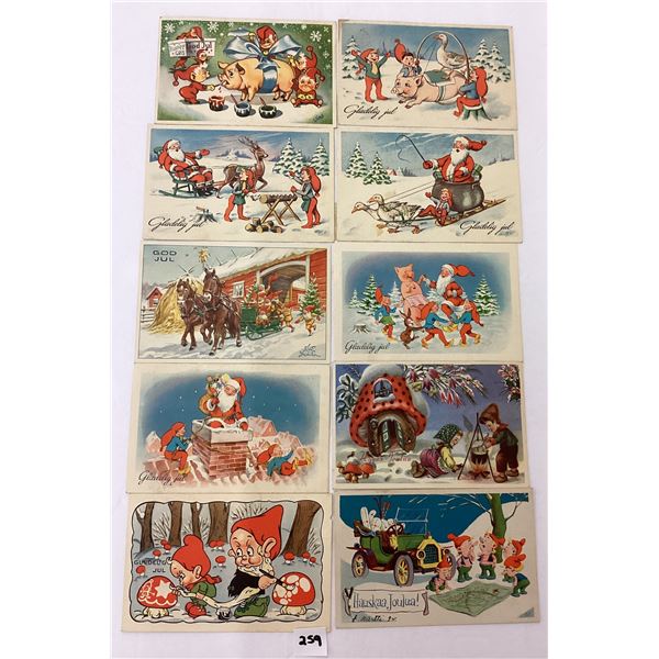 Swedish Santa Claus, Elves, Angel Holiday Postcards Approx. 70