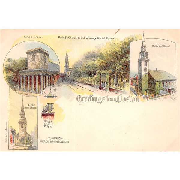 Souvenir Boston, Massachusetts Postcards 6