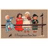 Image 1 : PFB New Year Holiday Greeting Children Set of 6 Postcards