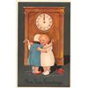 Image 1 : PFB New Years Holiday Greeting Set Children & Clocks Postcards 6