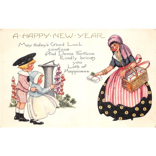 Whitney New Year Holiday Greeting Children Postcards 4