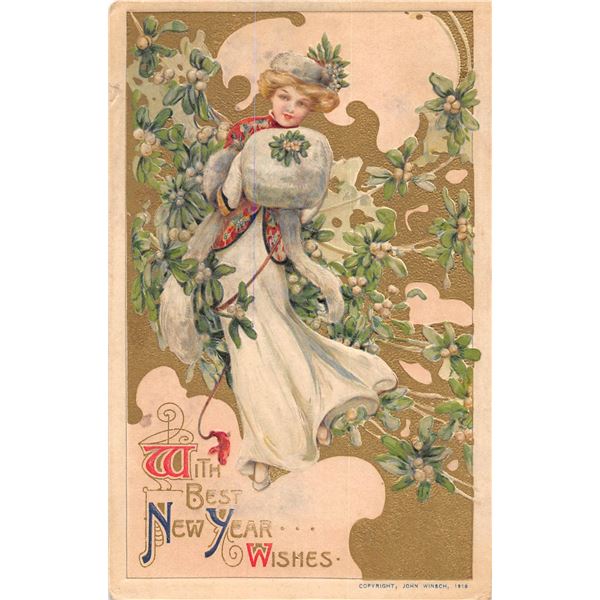 Winsch New Year Holiday Greeting Postcards 6