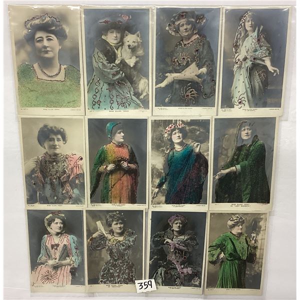 Miss Ellen Terry Tinted Real Photo Actress Postcards 12