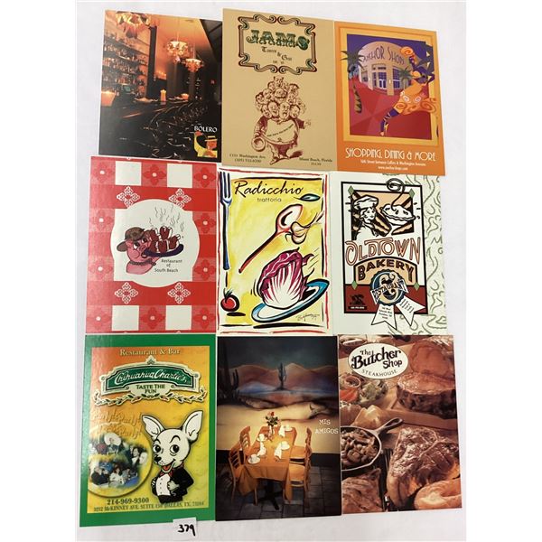 Restaurant Advertising Rack Cards Partially Sorted Approx. 550