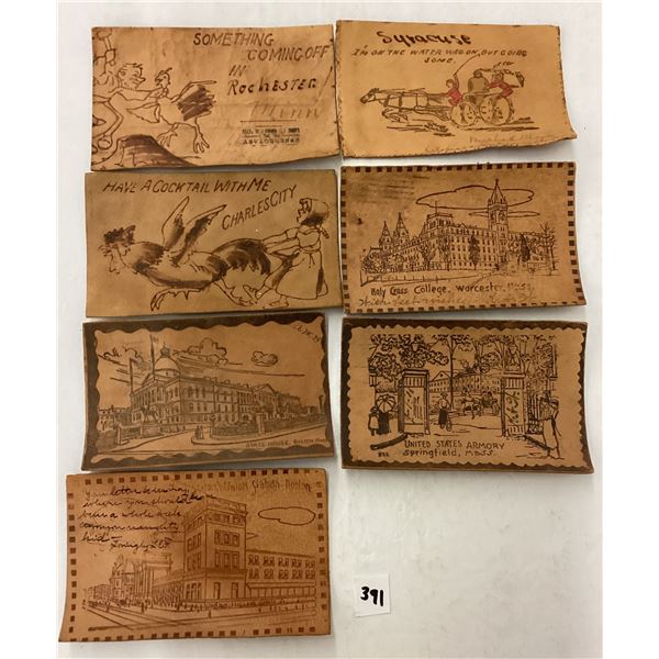 Novelty - Antique Leather Postcards 60+