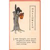 Image 1 : Pink Perfection Halloween Holiday Greeting Black Cat & Lantern Postcard