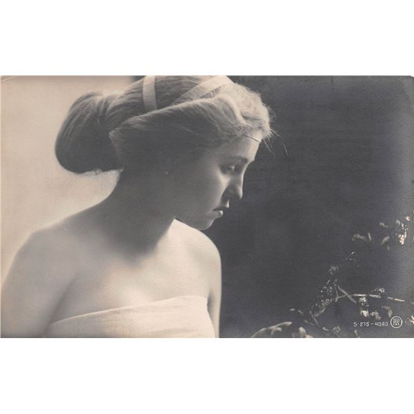 5 Real Photo Pretty Ladies & Flower Postcards