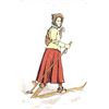 Image 1 : Group of 3 Pretty Ladies Snow Skiing Greeting Postcards