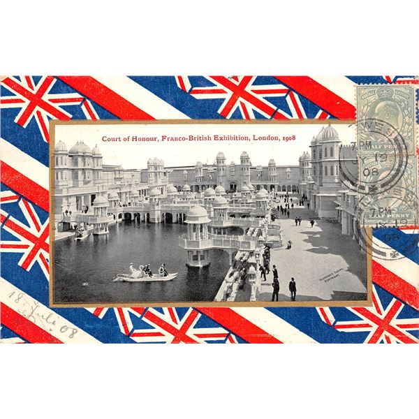 5 Flag Border Franco-British Exhibition, London, 1908 Postcards