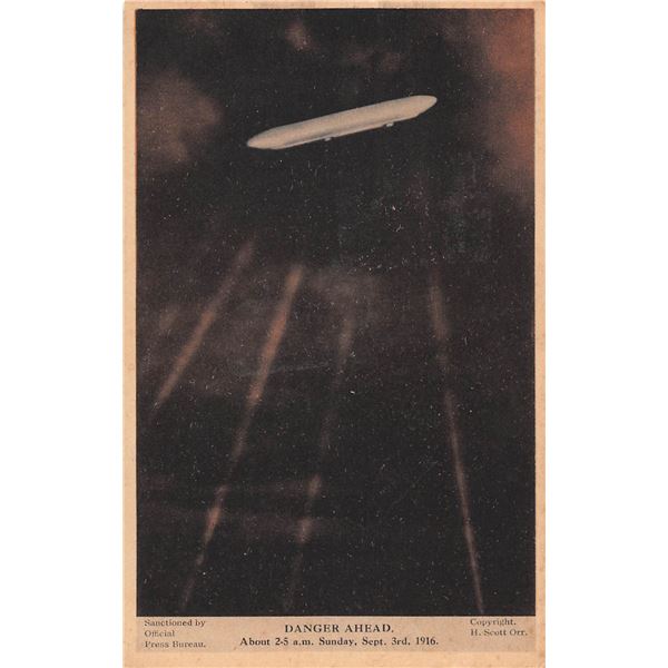 Group of 7 Zeppelin Aviation Crash Postcards form 1916