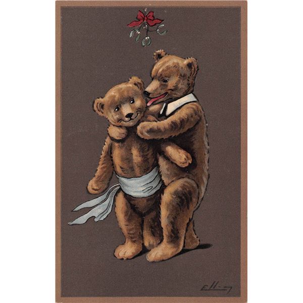 Set of 4 Teddy Bear Greeting Postcards