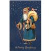 Image 1 : Blue Background & Blue Suit Santa Claus Christmas Holiday Greeting PC