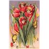 Image 1 : 4 Easter Winsch Flower Face Ladies Holiday Greeting Postcards.