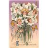 Image 2 : 4 Easter Winsch Flower Face Ladies Holiday Greeting Postcards.