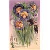 Image 3 : 4 Easter Winsch Flower Face Ladies Holiday Greeting Postcards.