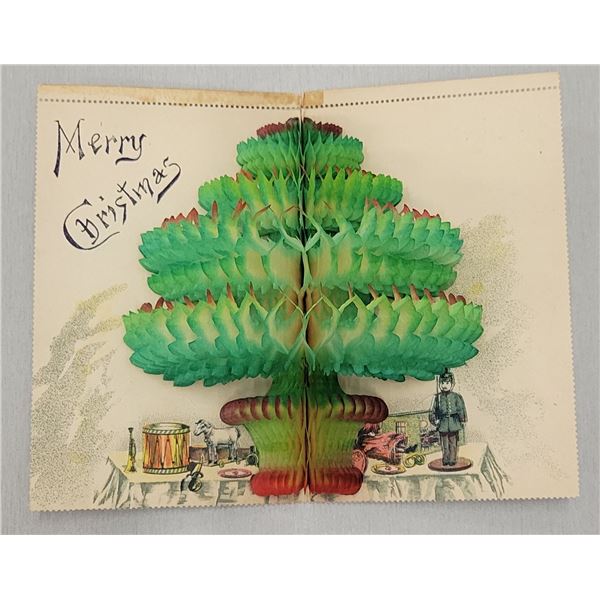 Novelty - Bifold Honeycomb Christmas Tree Holiday Postcard