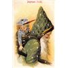 Image 1 : Green Suit Santa Claus & Child Holiday Greeting Christmas Postcard